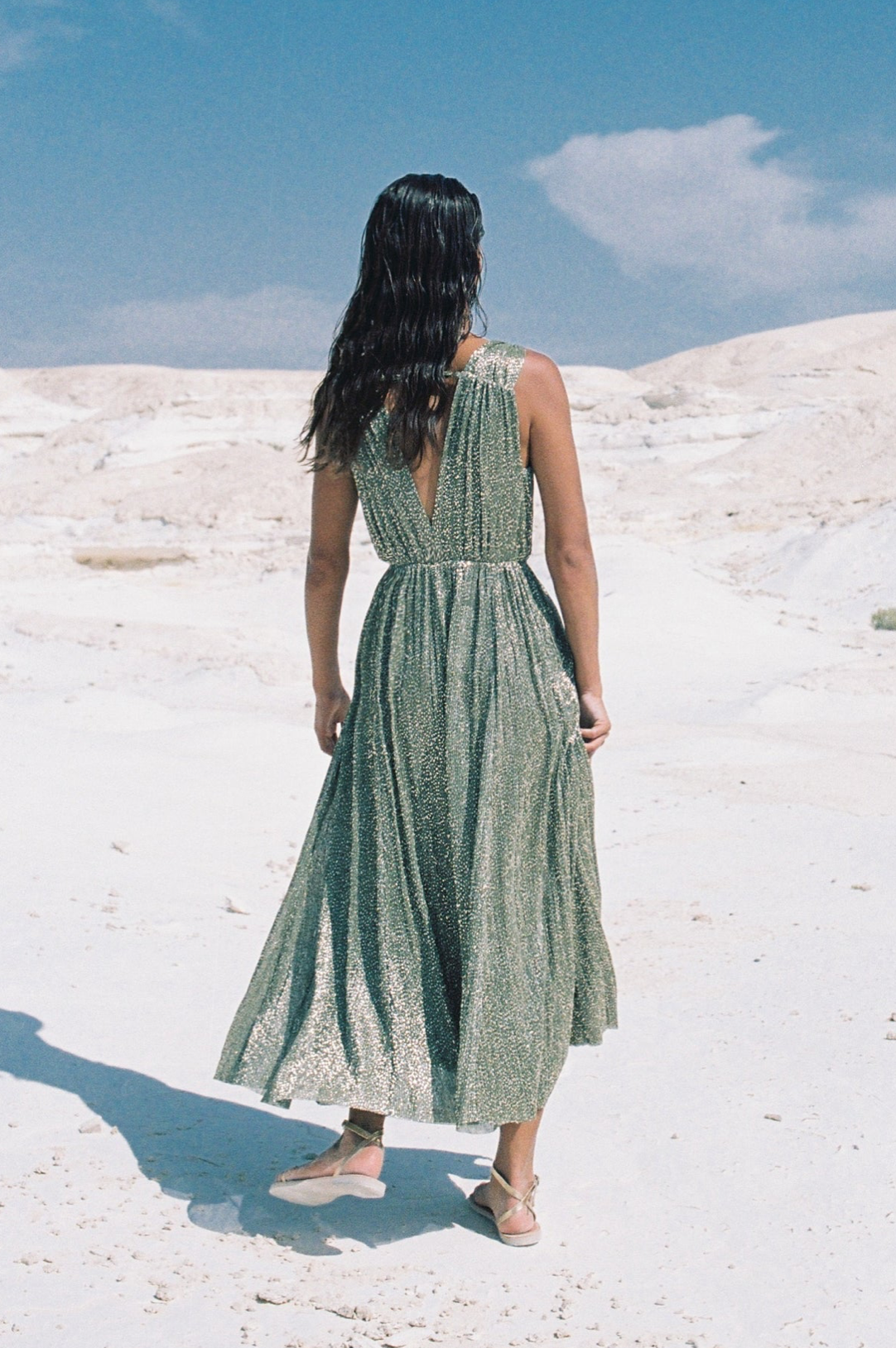 Naomi Foil Pleated Gown — GLAMCYCLE